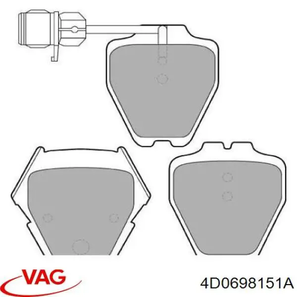Гальмівні колодки VAG 4D0698151A ціна, від 23.05 USD