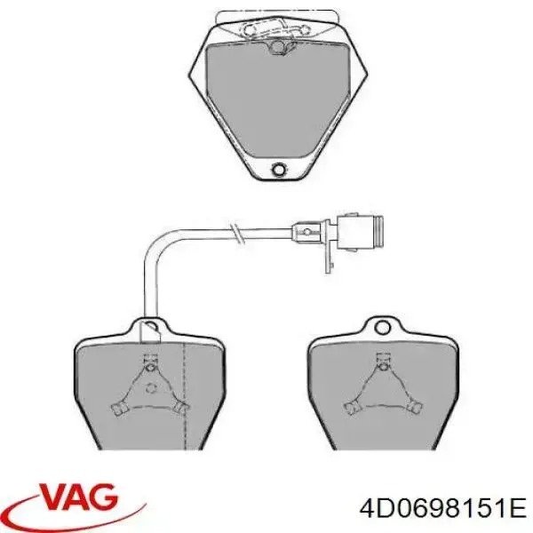 Купити 4D0698151E VAG Колодки гальмівні передні, дискові