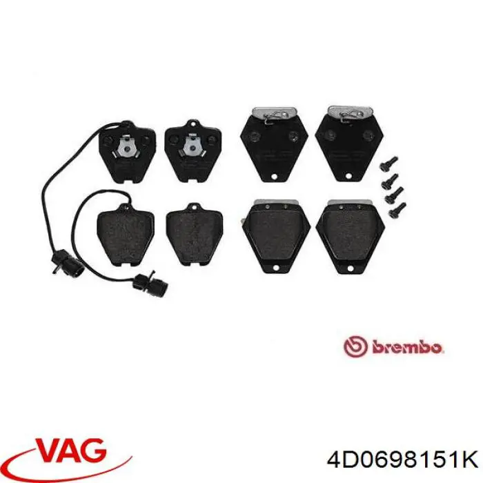 Передні тормозні колодки 4D0698151K VAG