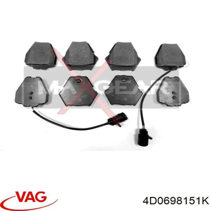 Гальмівні колодки VAG 4D0698151K ціна, від 52.87 USD