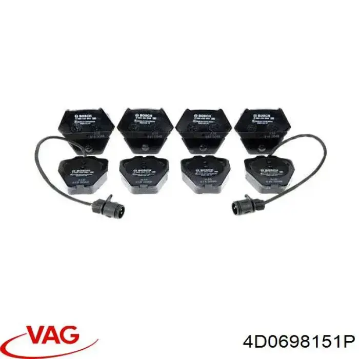 Купити 4D0698151P VAG Колодки гальмівні передні, дискові