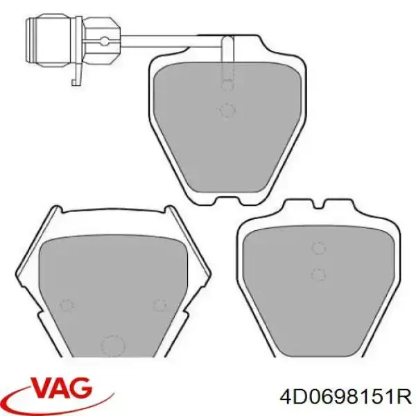 Гальмівні колодки VAG 4D0698151R ціна, від 65.00 USD