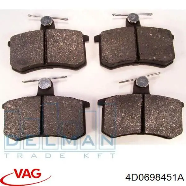 Задні гальмівні колодки VAG 4D0698451A ціна, від 16.69 USD