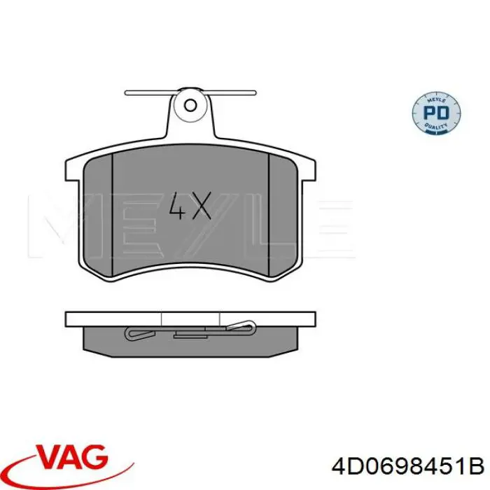 Задні гальмівні колодки VAG 4D0698451B ціна, від 15.20 USD