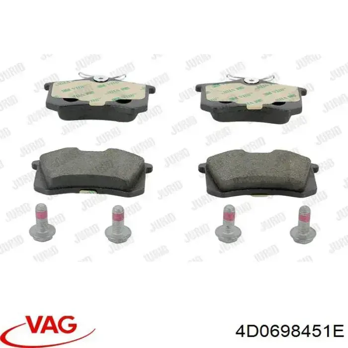 Задні гальмівні колодки VAG 4D0698451E ціна, від 14.11 USD