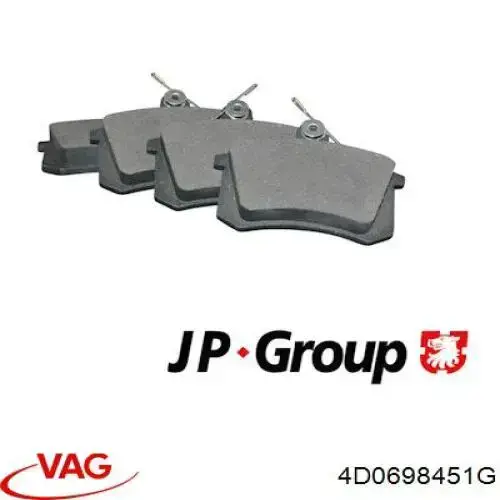 Задні гальмівні колодки VAG 4D0698451G ціна, від 17.92 USD