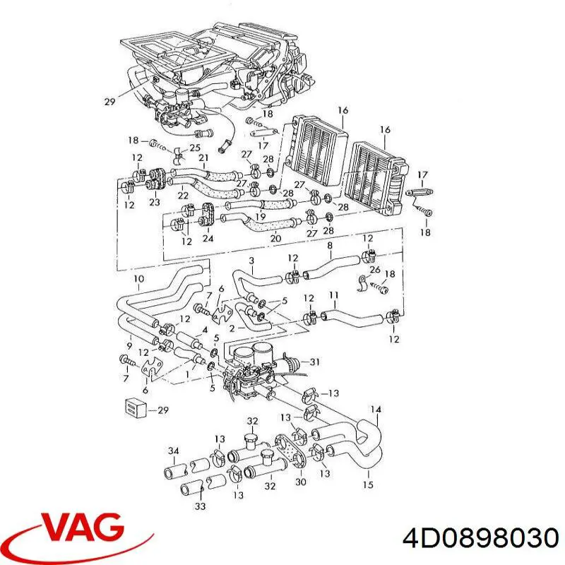 Купити 4D0898030B VAG Теплообмінник