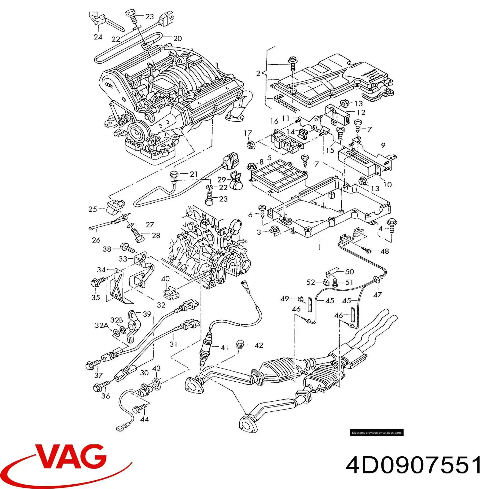 Електронний блок керування двигуном 4D0907551 VAG