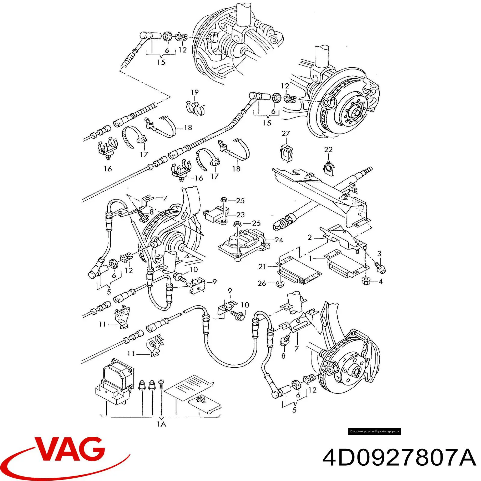 Датчик АБС (ABS) задній VAG 4D0927807A ціна, від 640.65 USD