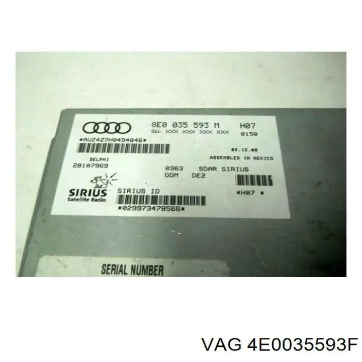  VAG 4E0035593F ціна, від 25.37 USD