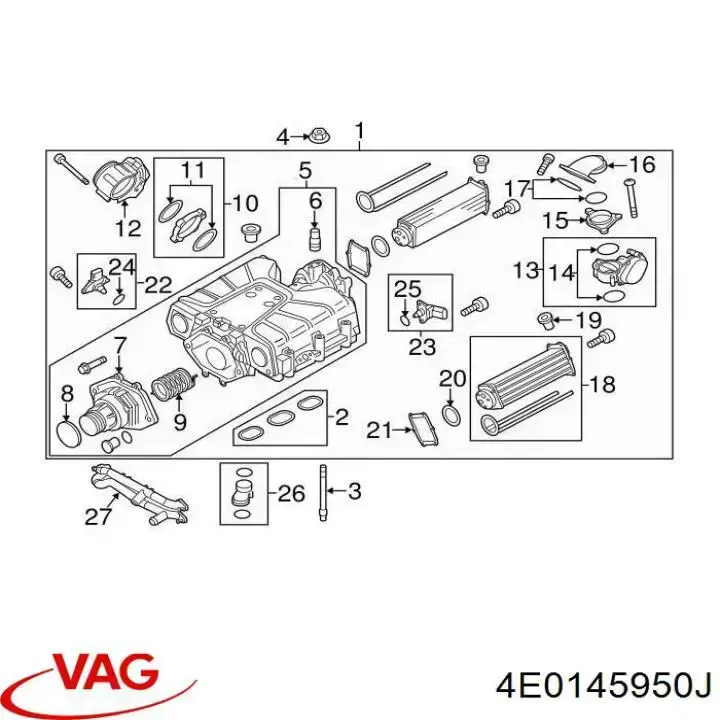 4E0145950J VAG Дросільна заслінка в зборі