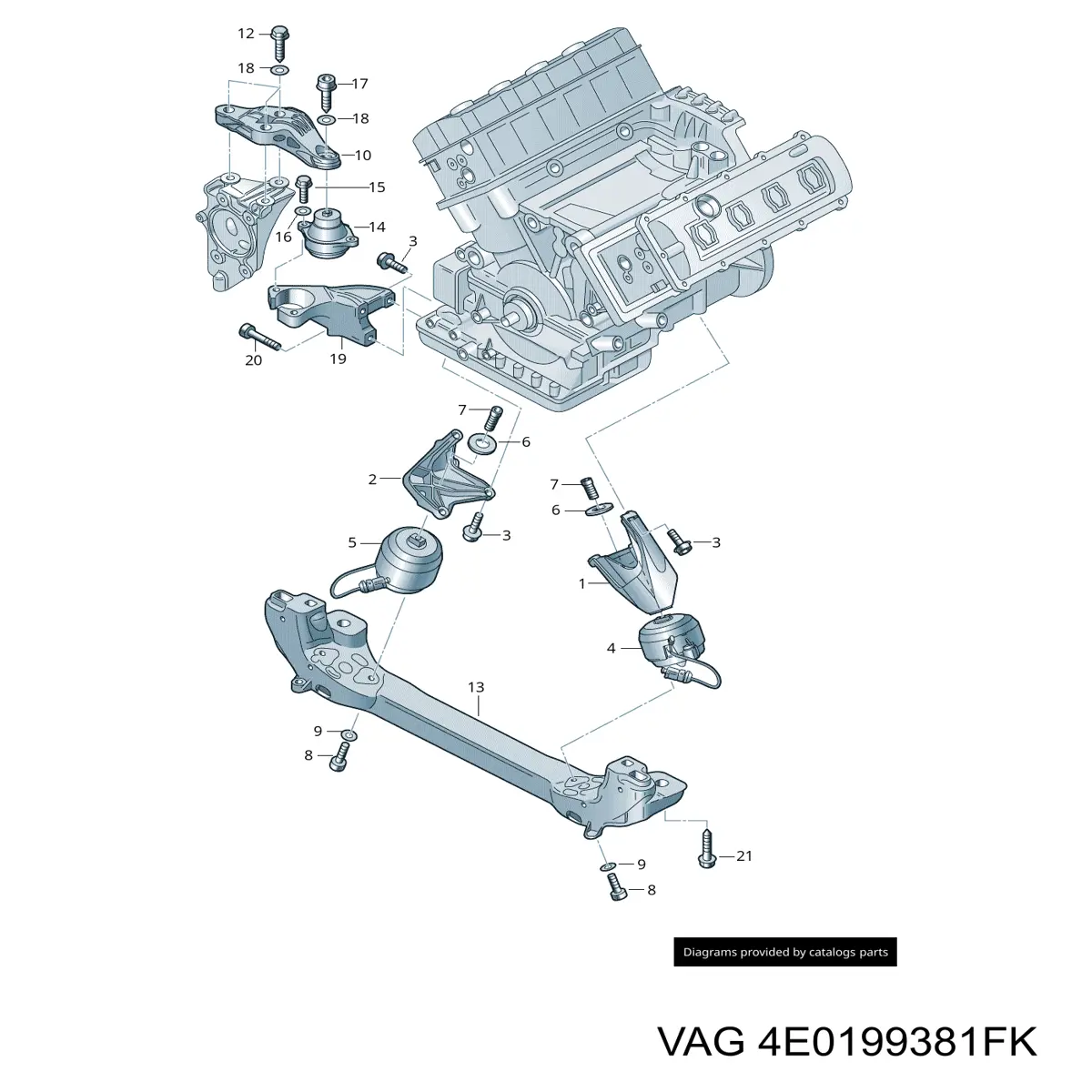 4E0199381FD VAG подушка (опора двигуна, ліва)