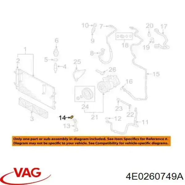 4E0260749A VAG кільце ущільнююче шланга компресора, нагнітального