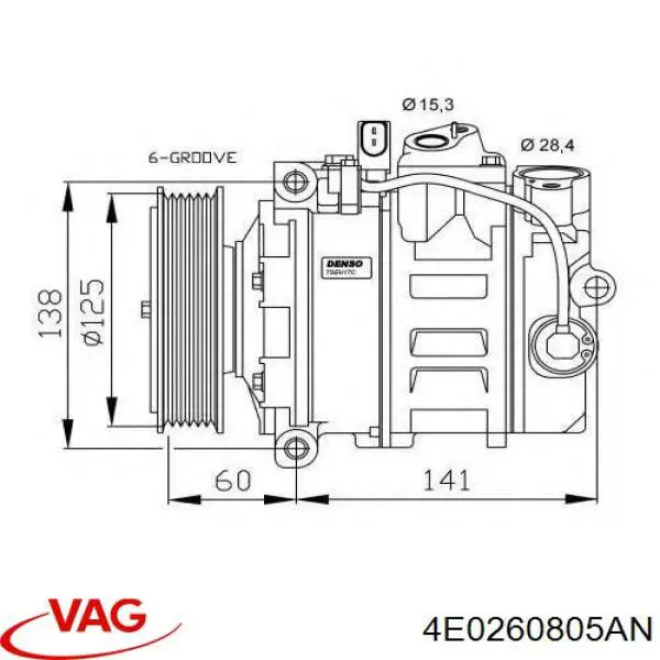 Компресор кондиціонера 4E0260805AT VAG