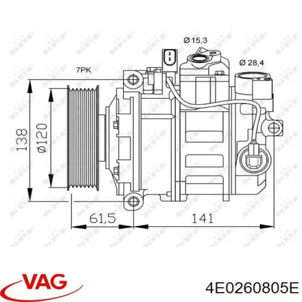 Купити 4E0260805E VAG Компресор кліматичної установки