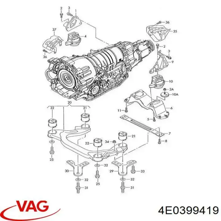 Елементи кріплення VAG 4E0399419 ціна, від 135.53 USD