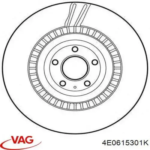 Диск гальмівний передній VAG 4E0615301K
