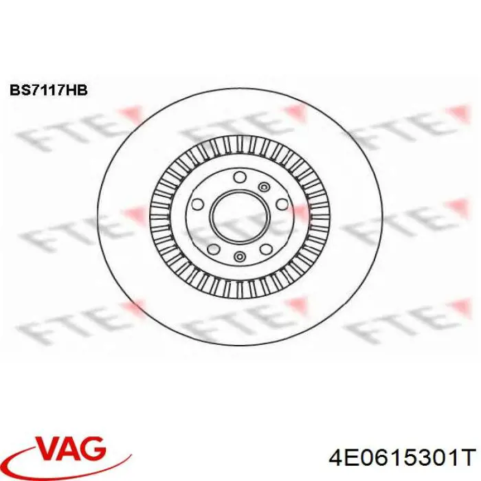 4E0615301T VAG диск гальмівний передній