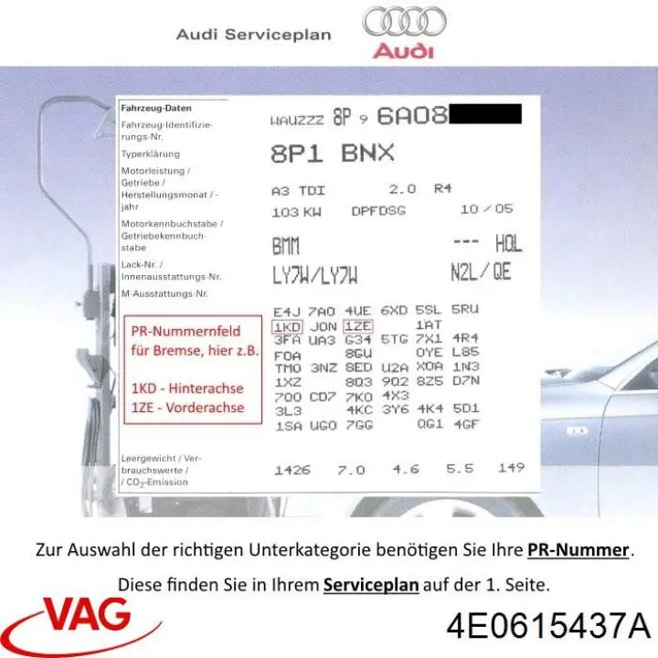 Сенсор зносу VAG 4E0615437A ціна, від 11.27 USD