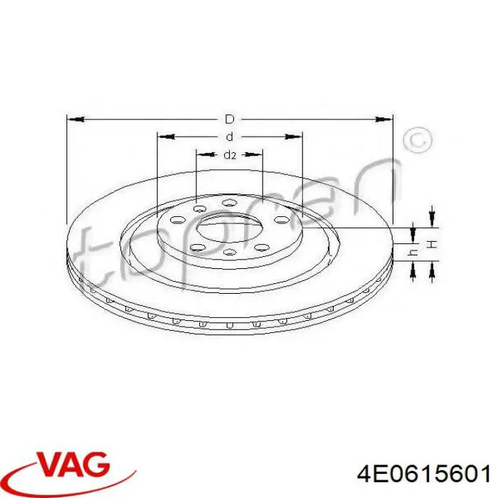 4E0615601 VAG Дискові гальма