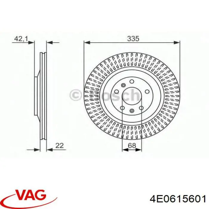 Задні дискові гальма VAG 4E0615601 ціна, від 54.81 USD