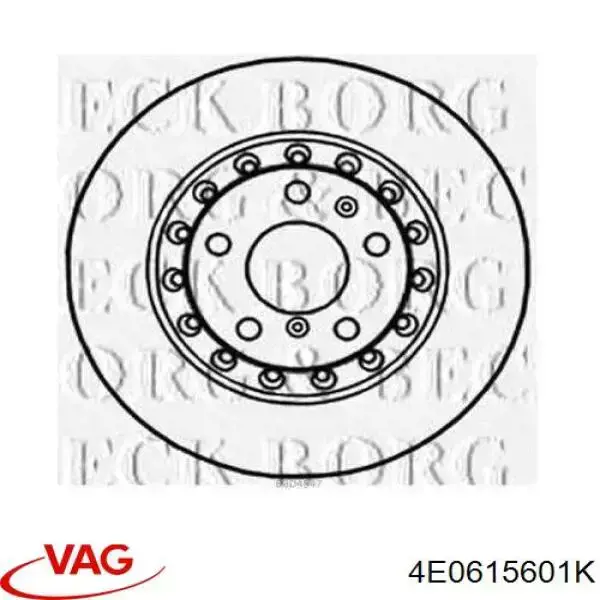 Купити 4E0615601K VAG Диск заднього гальма