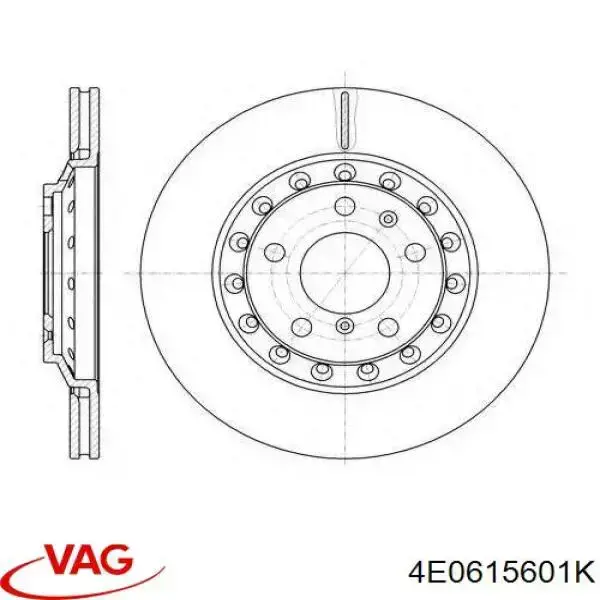 Купити 4E0615601K VAG Диск заднього гальма
