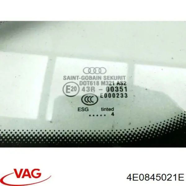 Скло передніх дверей, лівою VAG 4E0845021H ціна, від 1595.55 USD