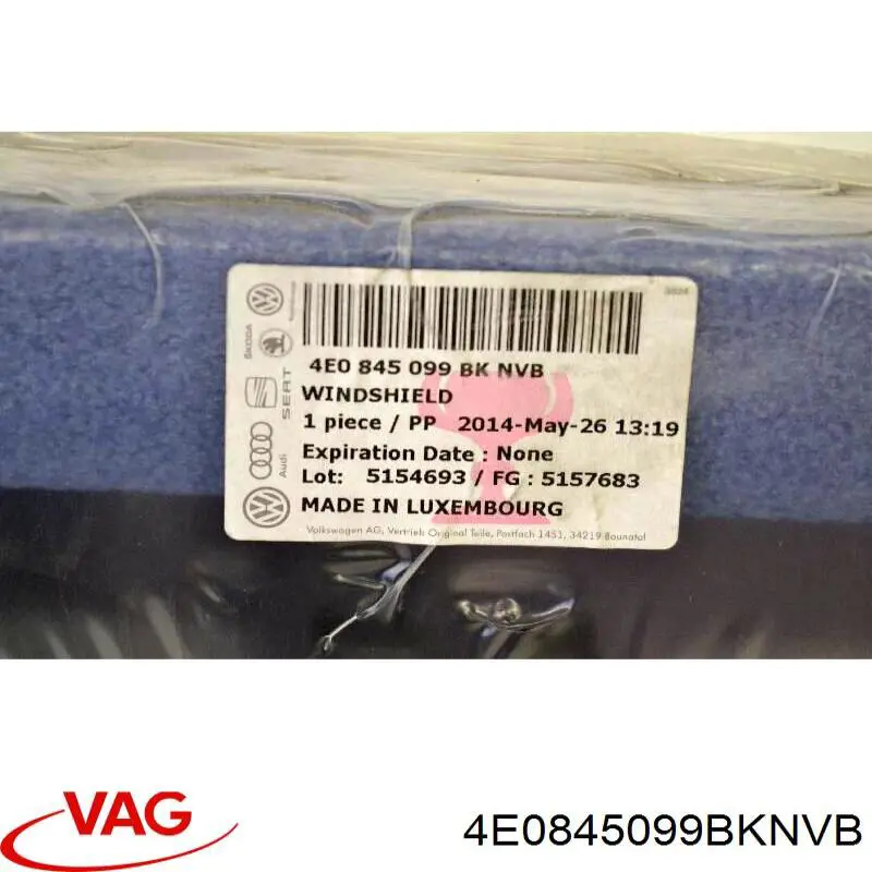 Автоскло VAG 4E0845099BKNVB ціна, від 1312.28 USD