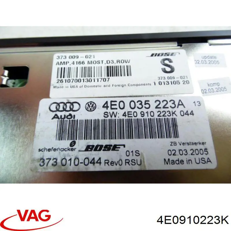 Підсилювач звуку аудіосистеми VAG 4E0910223K ціна, від 114.02 USD