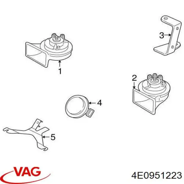 Купити 4E0951223 VAG Сигнал звукової, клаксон