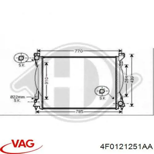 Радіатор основний VAG 4F0121251AA ціна, від 127.39 USD