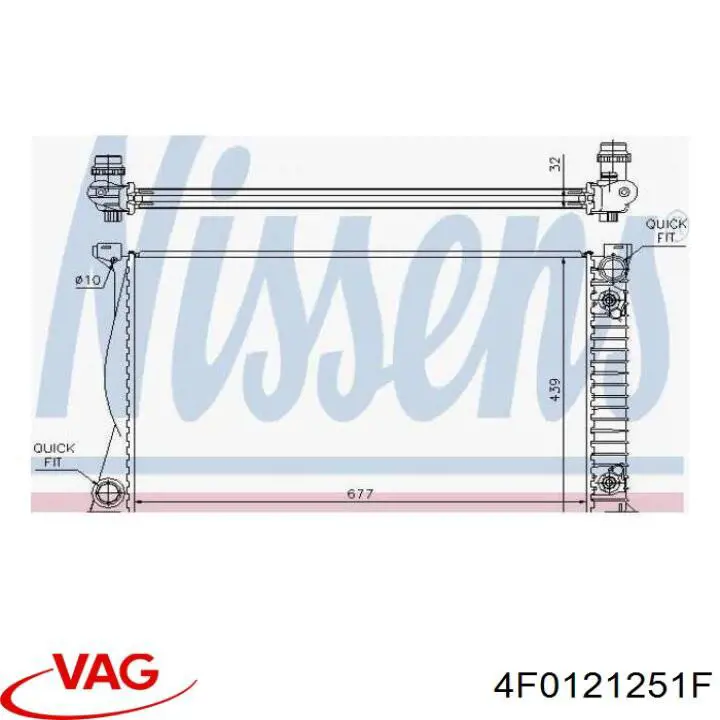 Радіатор основний VAG 4F0121251F ціна, від 141.21 USD