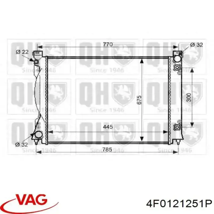 Радіатор 4F0121251P VAG