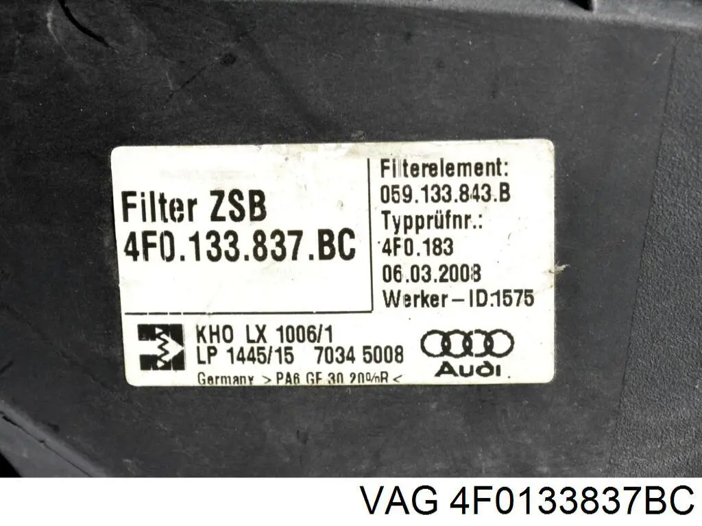Корпус повітряного фільтра VAG 4F0133837J ціна, від 63.34 USD