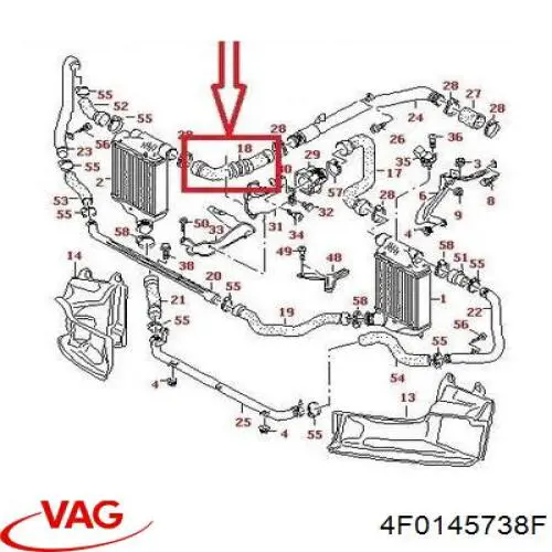 Купити 4F0145738F VAG Шланг/патрубок интеркуллера