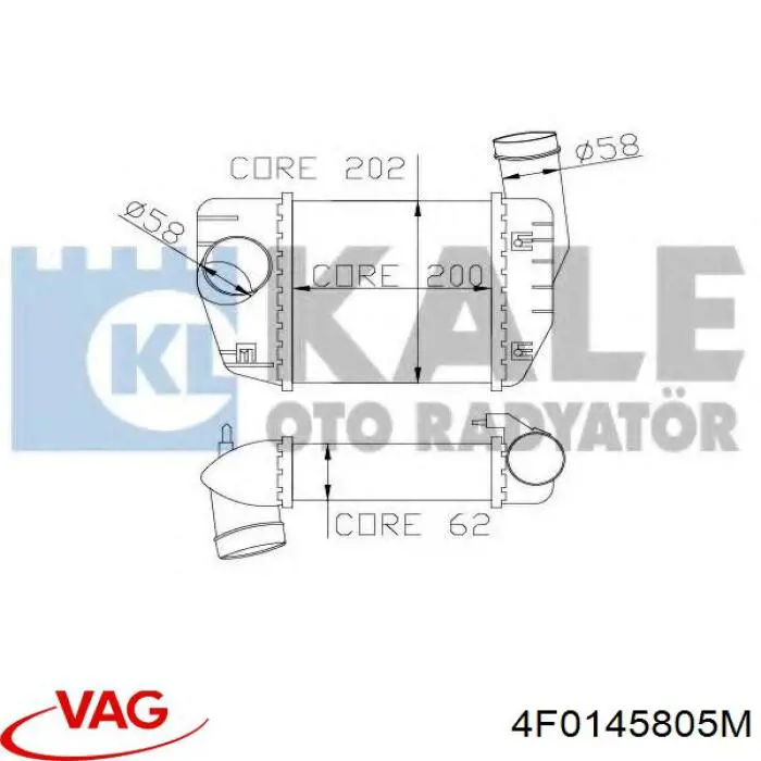 Купити 4F0145805M VAG Радіатор интеркуллера