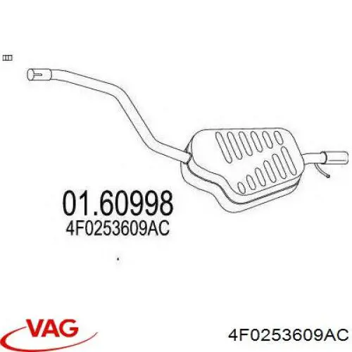 Вихлоп VAG 4F0253609AC ціна, від 63.24 USD