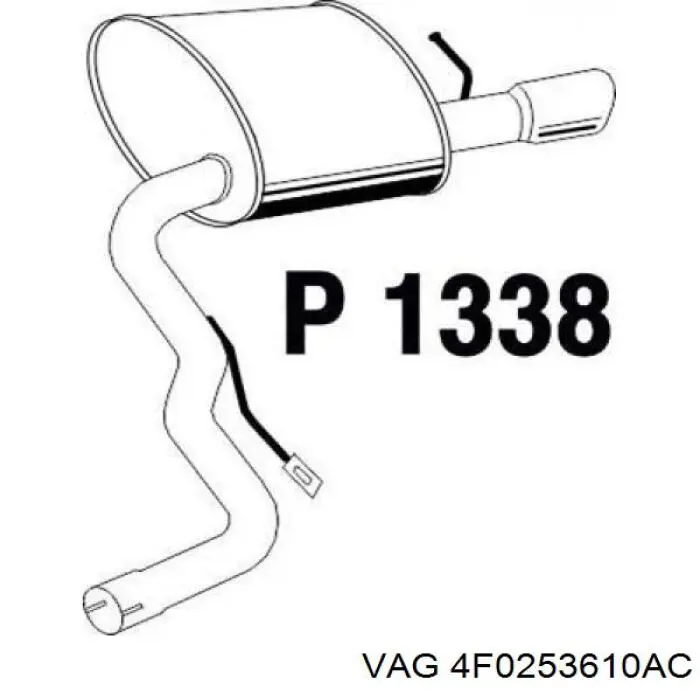 Глушник, задня частина 4F0253610AC VAG