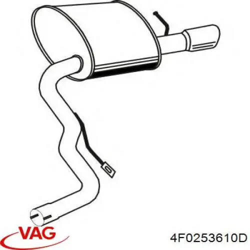 4F0253610D VAG Глушник, задня частина