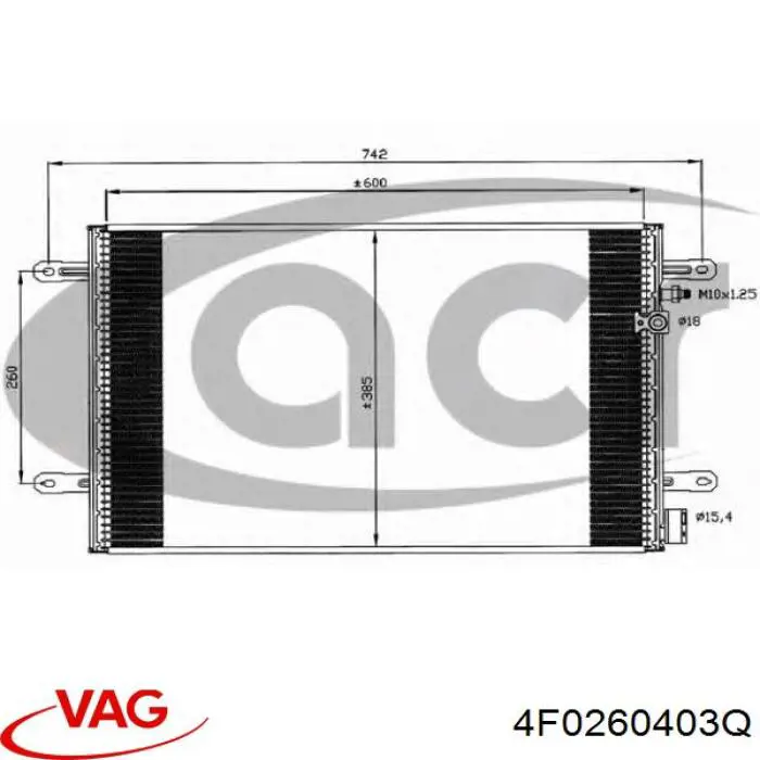Купити 4F0260403Q VAG Радіатор системи охолодження кондиціонера