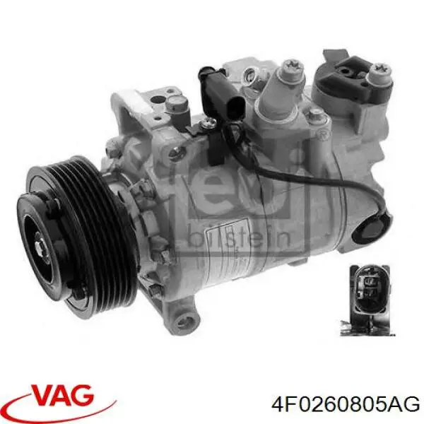 Купити 4F0260805AG VAG Компресор кліматичної установки