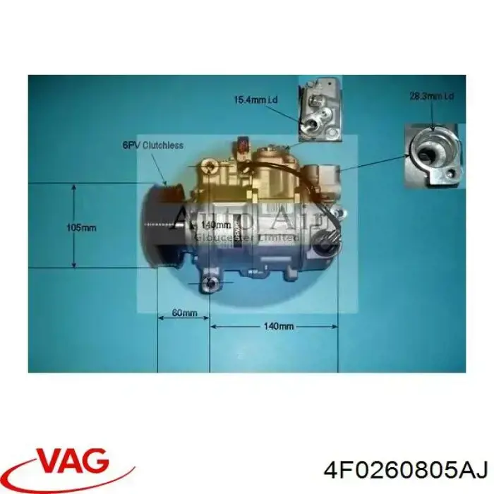 Компресор системи кондиціювання VAG 4F0260805AJ ціна, від 194.51 USD