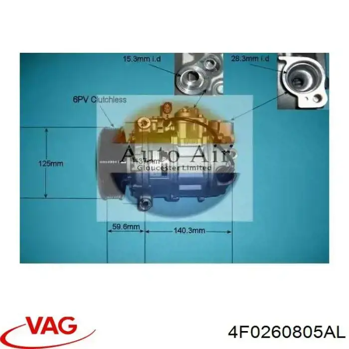 Купити 4F0260805AL VAG Компресор кліматичної установки