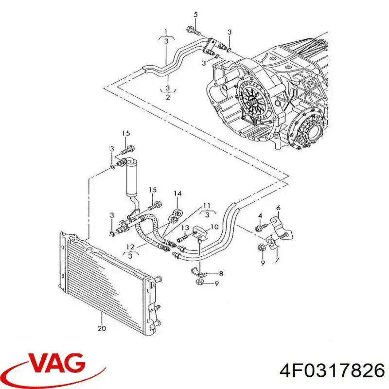 4F0317826 VAG Трубка охолодження АКП