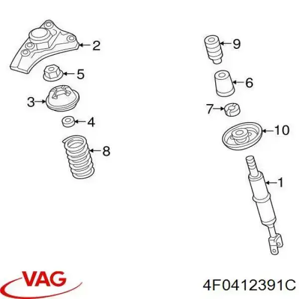 Опора амортизатора переднього 4F0412391C VAG