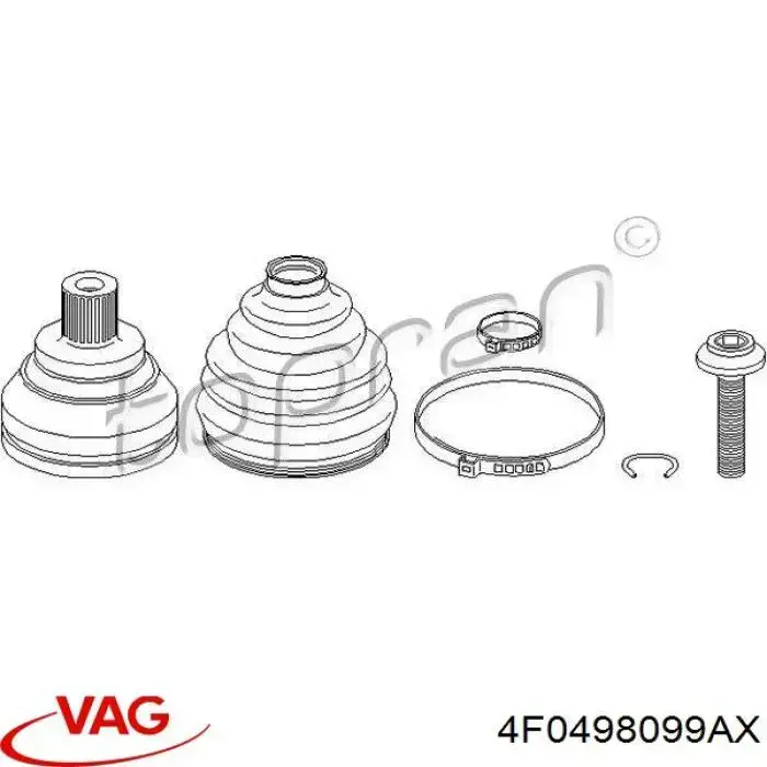 ШРУС зовнішній передній 4F0498099AX VAG