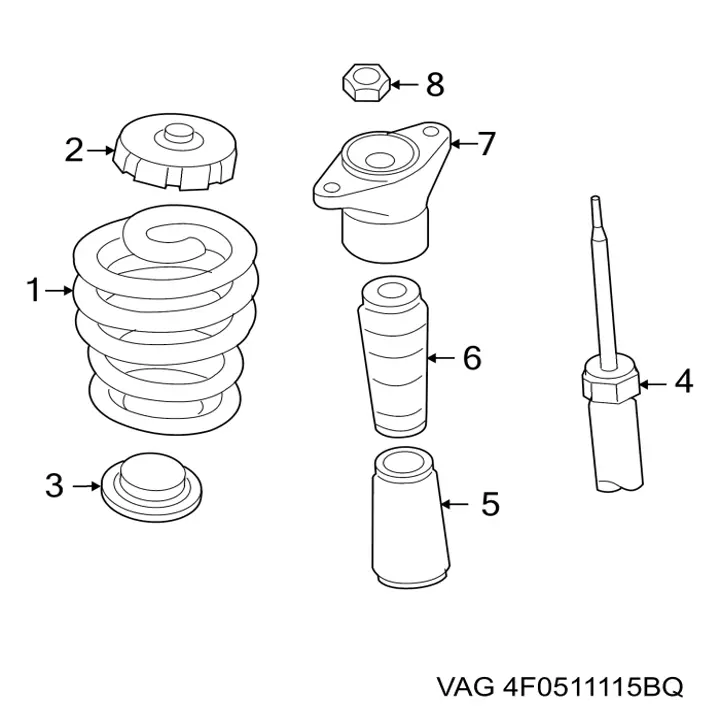 Пружина задня VAG 4F0511115BQ ціна, від 185.48 USD