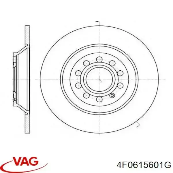 Диск гальмівний задній VAG 4F0615601G