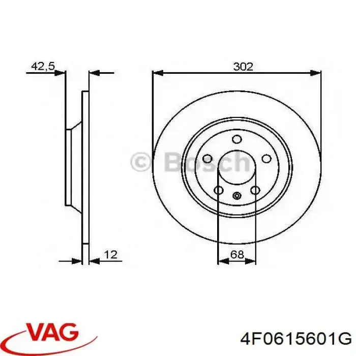 Гальмівні диски 4F0615601G VAG